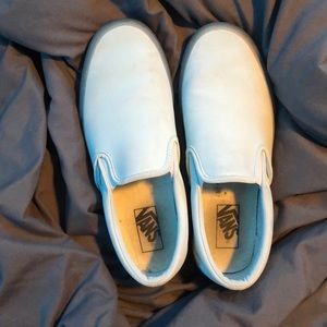 VANS leather light blue and clear blue sole
